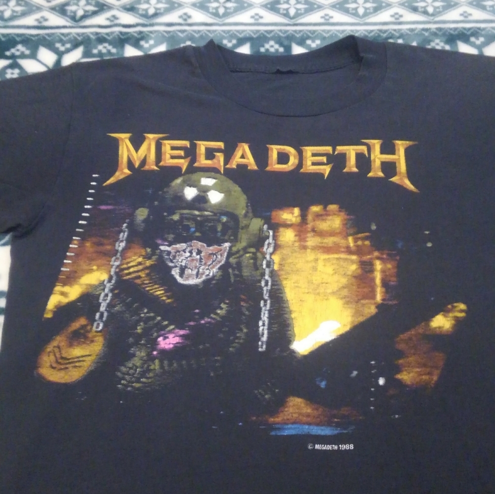 ☣️🔥 Vtg 80s Megadeth 🎸 💎 Shirt 1988 Medium 🎵 So Far So Good So What vintage